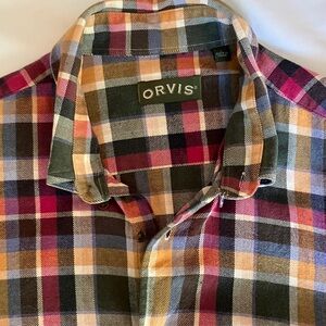 Orvis Men's Colorful Plaid Button Down Shirt